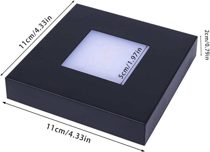 PHOSOK 4.33 inch LED Multimodal Multicolor Light Stand Base - Black Square Display Base for 3D Crystal Glass Art - USB/Battery Powered Crystal Stand - Image 2